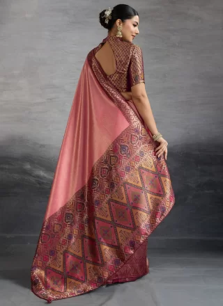 Pink Kanjivaram Silk Traditional Saree