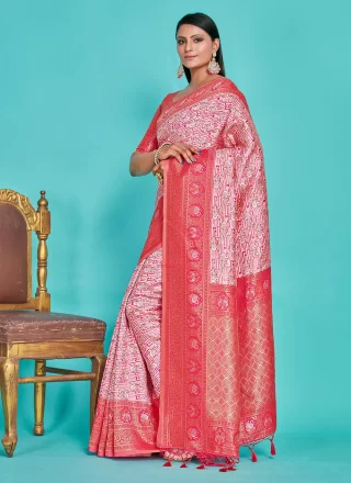 Pink Kanjivaram Silk Zari Work Classic Sari