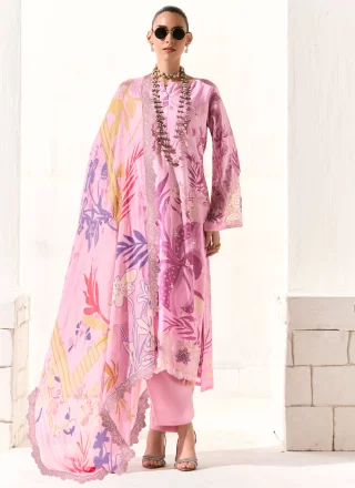 Pink Muslin Salwar Suit