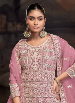 Pink Net Salwar Suit