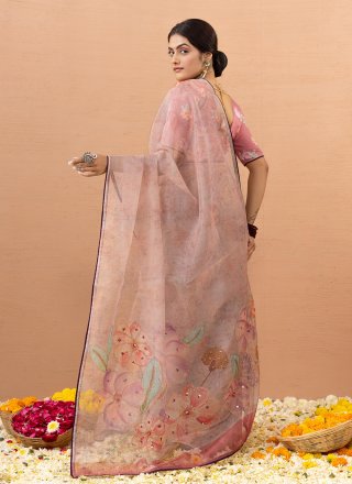 Pink Organza Classic Sari
