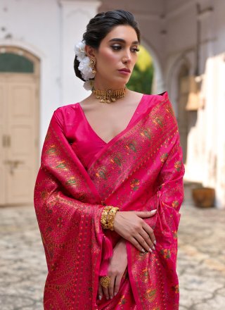 Pink Pashnima Silk Classic Saree