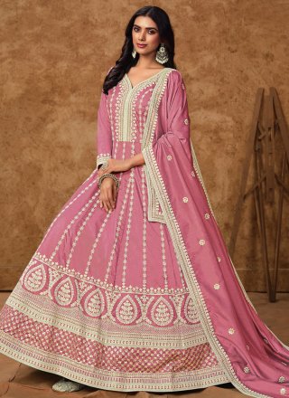Pink Pure Dola  Designer Gown