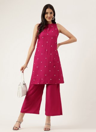 Pink Rayon Designer Kurti