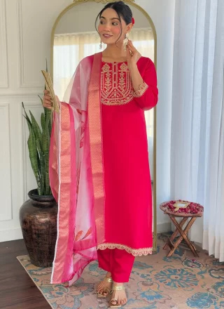 Pink Rayon Salwar Suit
