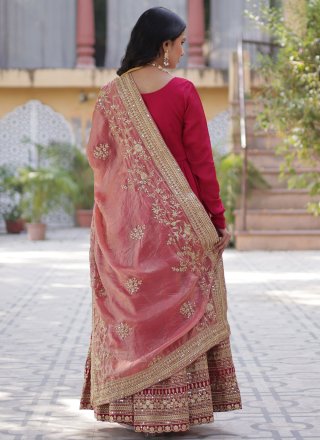 Pink Shimmer Embroidered, Sequins and Zari Work  Designer Gown