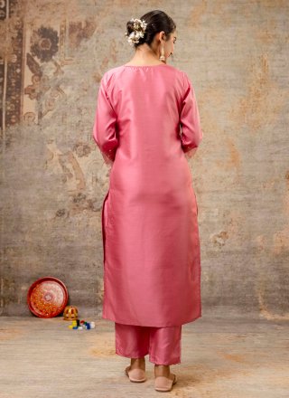 Pink Silk Blend Salwar Suit