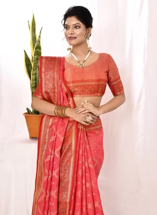 Pink Silk Contemporary Sari