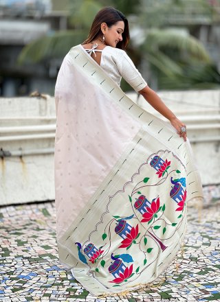 Pink Silk Contemporary Sari with Woven and Zari Work for Ceremonial