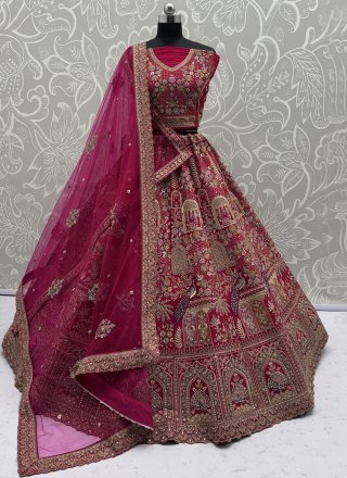 Pink Silk Dori, Embroidered, Sequins, Thread and Zari Work Lehenga Choli