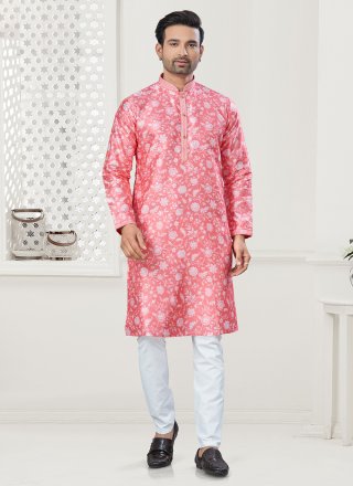 Pink Silk Kurta Pyjama