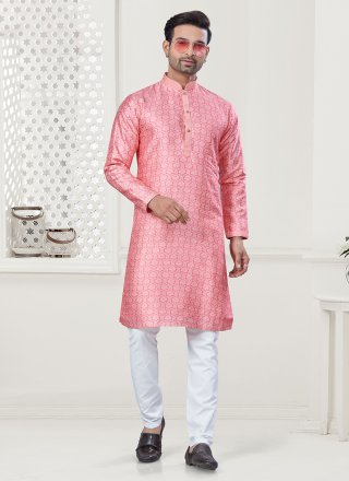 Pink Silk Kurta Pyjama
