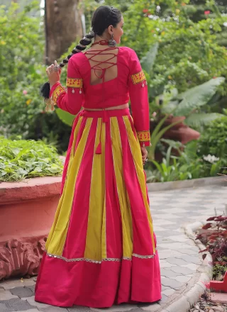 Pink Silk Lace Work Readymade Lehenga Choli for Festival