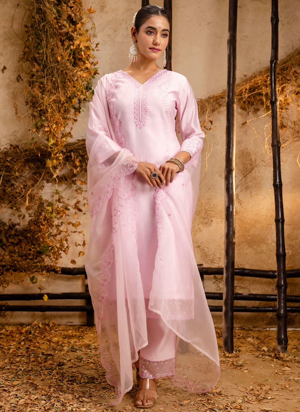 Pink Silk Salwar Suit