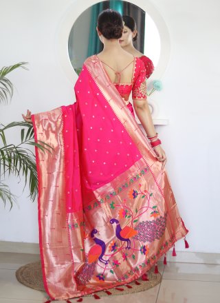 Pink Silk Trendy Saree