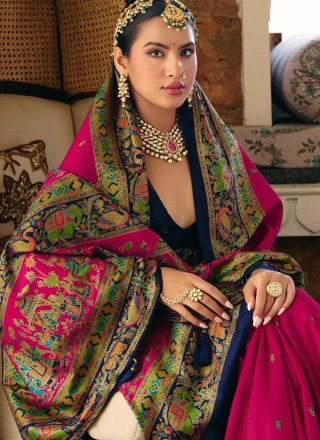 Pink Silk Trendy Saree