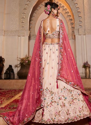 Pink Tissue A - Line Lehenga Choli