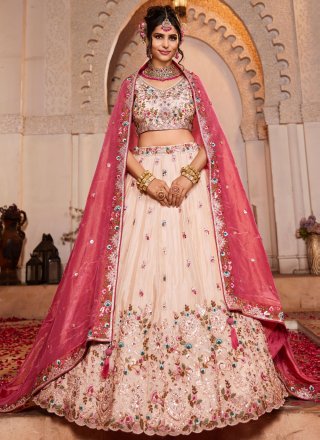 Pink Tissue A - Line Lehenga Choli