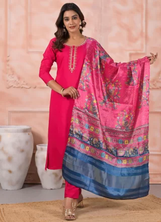 Pink Viscose Readymade Salwar Suit