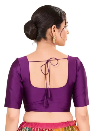 Piquant Wine Brocade Blouse In Plain