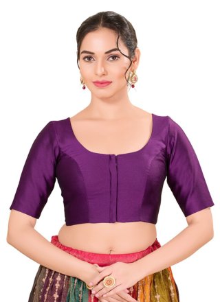 Piquant Wine Brocade Blouse In Plain