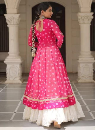 Plain Work Cotton Readymade Lehenga Choli In Pink Color