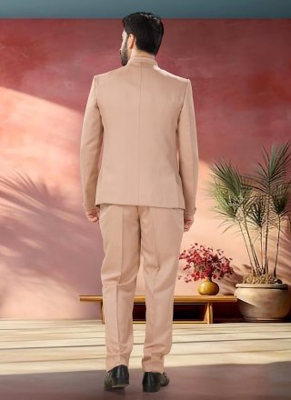 Plain Work Suiting Jodhpuri Suit In Pink