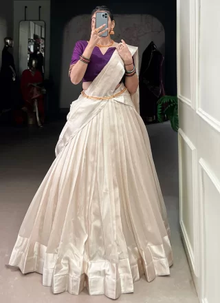 Polyester A - Line Lehenga Choli In Plain