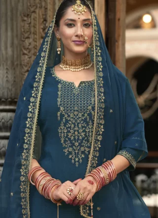Prepossessing Rama Jacquard Punjabi Salwar Suit