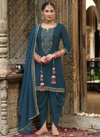 Prepossessing Rama Jacquard Punjabi Salwar Suit