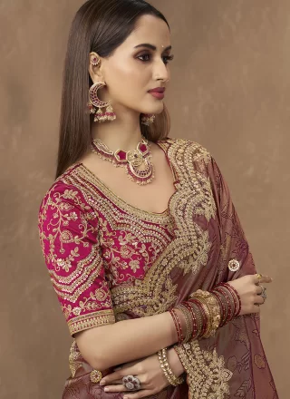 Prime Purple Silk Traditional Saree with Cord, Embroidered, Sequins and Thread Work