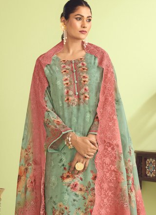 Prime Sea Green Muslin Salwar Suit