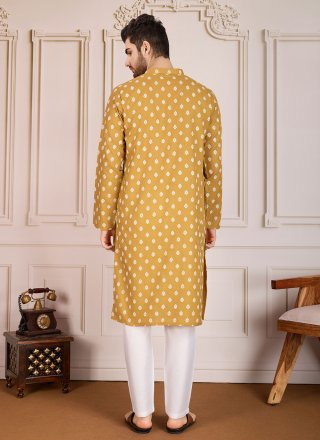 Princely Brown Cotton Kurta Pyjama
