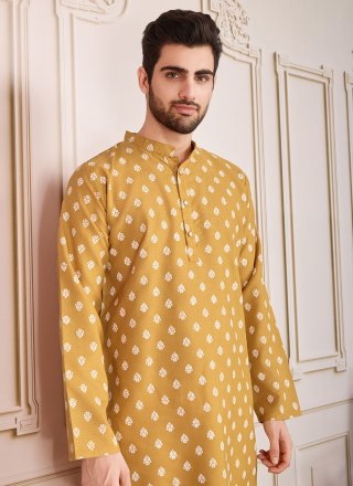 Princely Brown Cotton Kurta Pyjama