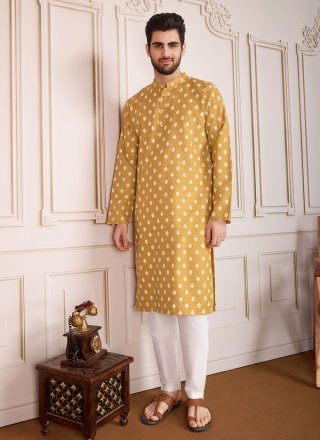 Princely Brown Cotton Kurta Pyjama
