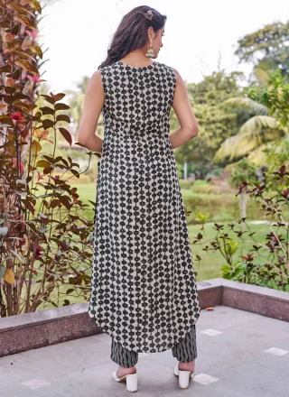 Print Work Rayon Casual Kurti In Multi Colour for Casual