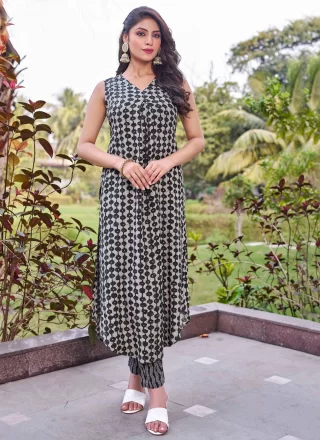 Print Work Rayon Casual Kurti In Multi Colour for Casual