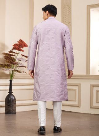 Purple Art Silk Kurta Pyjama