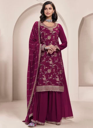 Purple Chinon Salwar Suit