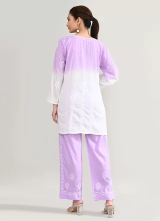Purple Cotton Designer Kurti