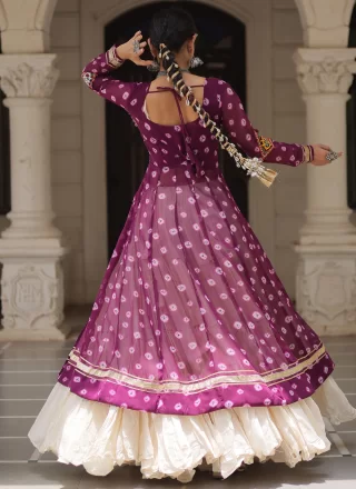 Purple Cotton Plain Work Readymade Lehenga Choli