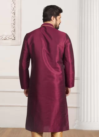 Purple Dupion Silk Kurta Pyjama