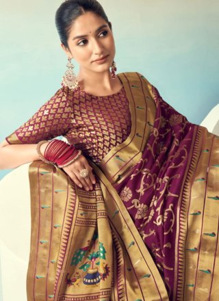 Purple Georgette Classic Saree