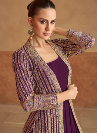 Purple Georgette Gown