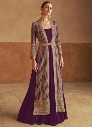 Purple Georgette Gown