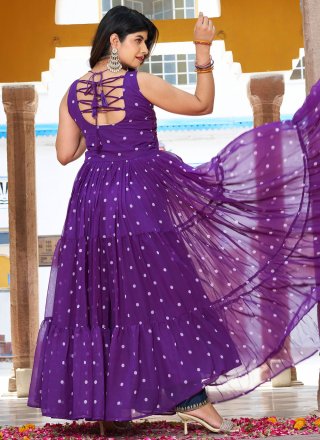 Purple Georgette Gown