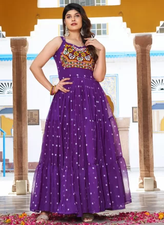 Purple Georgette Gown