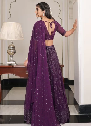 Purple Georgette Lehenga Choli
