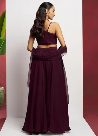 Purple Georgette Readymade Style