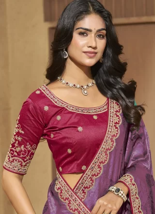 Purple Jacquard Trendy Saree